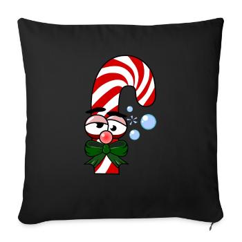 Drunken candy cane - Sofa pillowcase 17,3'' x 17,3'' (45 x 45 cm) - black - Front