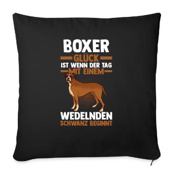 ChienBoxer allemand - Housse de coussin décorative 45 x 45 cm - noir - Devant