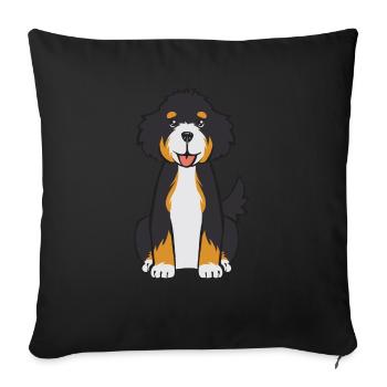 Bernedoodle Dog - Sofa pillowcase 17,3'' x 17,3'' (45 x 45 cm) - black - Front