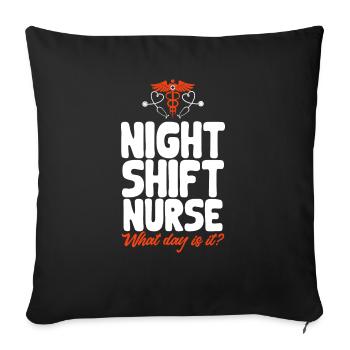 Night Shift Nurse - Sofa pillowcase 17,3'' x 17,3'' (45 x 45 cm) - black - Front