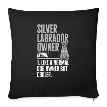 Silver Labrador Retriever Silver Lab - Housse de coussin décorative 45 x 45 cm - noir - Devant