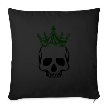 Couronne du roi du crâne - Housse de coussin décorative 45 x 45 cm - noir - Devant