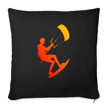 Cerf-volant Cerf-volant homme Kitesurf femme Kitesurf - Housse de coussin décorative 45 x 45 cm - noir - Devant