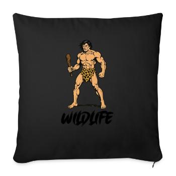 Hoehlenmensch Wildlife - Sofa pillowcase 17,3'' x 17,3'' (45 x 45 cm) - black - Front