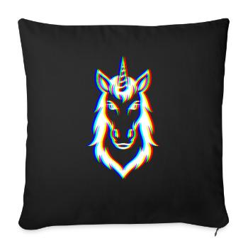 Glitch Unicorn – Magic & Trend - Sofa pillowcase 17,3'' x 17,3'' (45 x 45 cm) - black - Front