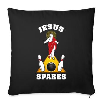 Jesus Spares Bowling Humor Joke Gift - Sofa pillowcase 17,3'' x 17,3'' (45 x 45 cm) - black - Front