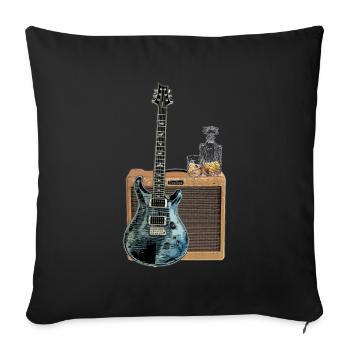 Guitare et Whisky | Musique, Festival, Amplificateur - Housse de coussin décorative 45 x 45 cm - noir - Devant
