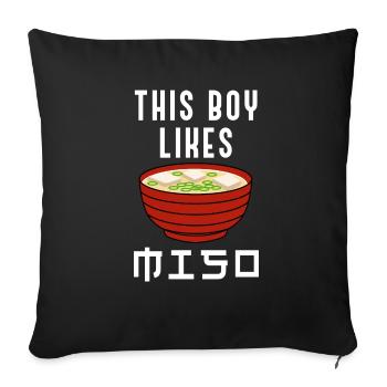 Ramen- und Miso-Suppe Japanische Esskultur - Sofakissenbezug 45 x 45 cm - Schwarz - Vorne