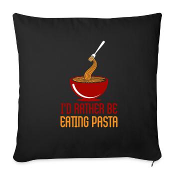 Plutôt Manger Pâtes Spaghetti Cuisine italienne - Housse de coussin décorative 45 x 45 cm - noir - Devant