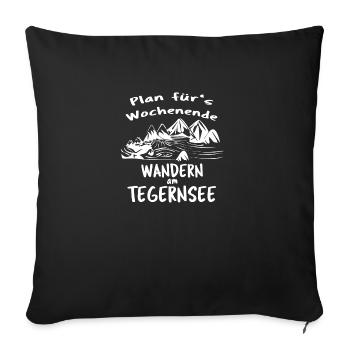 Wandern am Tegernsee T-Shirt Shirt - Sofakissenbezug 45 x 45 cm - Schwarz - Vorne