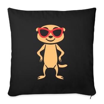 suricate - Housse de coussin décorative 45 x 45 cm - noir - Devant