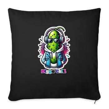 Digga Chill - Housse de coussin décorative 45 x 45 cm - noir - Devant