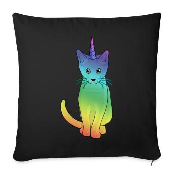 I'm a caticorn.. Cat Unicorn tshirt unicorn squad - Sofa pillowcase 17,3'' x 17,3'' (45 x 45 cm) - black - Front