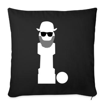 Foosball baby-foot vieil homme figure vecteur - Housse de coussin décorative 45 x 45 cm - noir - Devant