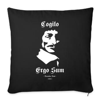 Cogito Ergo Sum Alors je pense que je suis - Despartes - Housse de coussin décorative 45 x 45 cm - noir - Devant