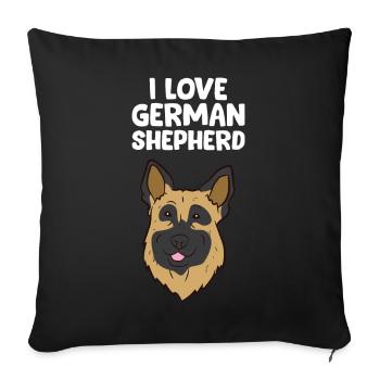 German Shepherd - I love German Shepherd - Sofa pillowcase 17,3'' x 17,3'' (45 x 45 cm) - black - Front