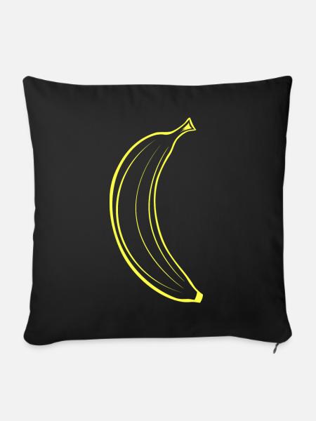Banane, das schlichte Bananen Design - Sofakissenbezug 45 x 45 cm - Schwarz