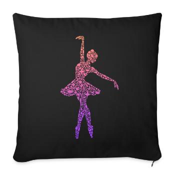 danseuse de ballet ballerine fille danseuse de ballet - Housse de coussin décorative 45 x 45 cm - noir - Devant