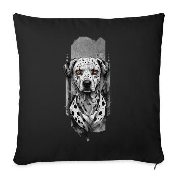 Spotlight Companion: Dalmatian Dog Portrait - Sofa pillowcase 17,3'' x 17,3'' (45 x 45 cm) - black - Front