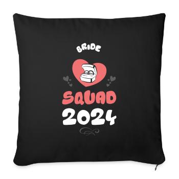 Bride Squad 2024 Team Heart - Sofa pillowcase 17,3'' x 17,3'' (45 x 45 cm) - black - Front