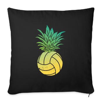Pineapple Volleyball Funny Tropical Fruit Gift - Sofa pillowcase 17,3'' x 17,3'' (45 x 45 cm) - black - Front