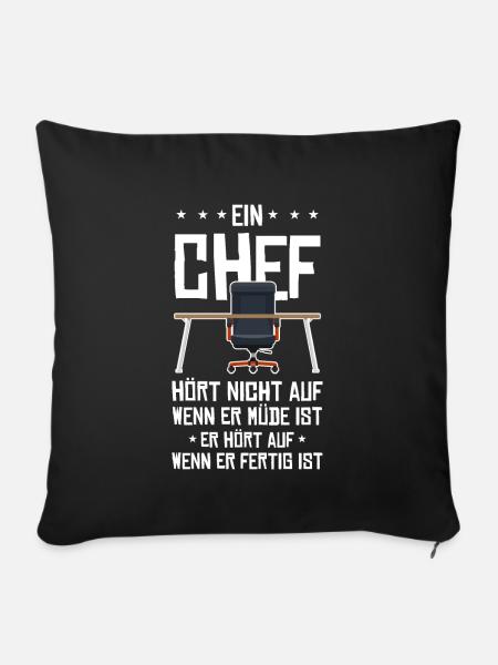 Chef hört auf wenn fertig Geschäftsführer - Sofakissenbezug 45 x 45 cm - Schwarz