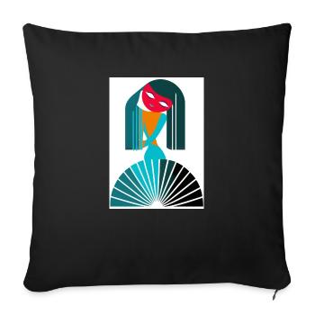 verseau abstrait - Housse de coussin décorative 45 x 45 cm - noir - Devant