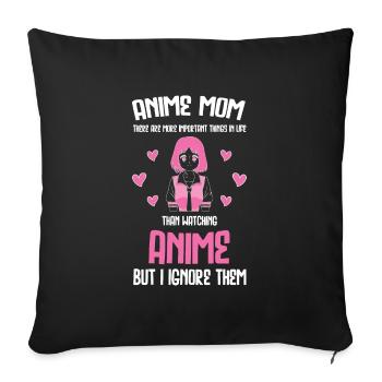 anime merch Anime anime mom Geschenk - Sofakissenbezug 45 x 45 cm - Schwarz - Vorne