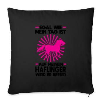 Haflinger Pferd Haflinger Liebhaber Geschenk - Sofakissenbezug 45 x 45 cm - Schwarz - Vorne