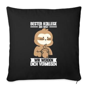 Abschied Kollegin Abschiedsparty Geschenk - Sofakissenbezug 45 x 45 cm - Schwarz - Vorne
