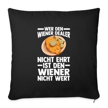 Schnitzel Wiener Wiener Schnitzel Geschenk - Sofakissenbezug 45 x 45 cm - Schwarz - Vorne