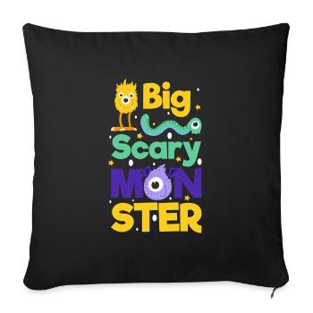 Monster Comic Little Sister Brother - Sofa pillowcase 17,3'' x 17,3'' (45 x 45 cm) - black - Front