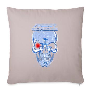 Un monde effrayant reset.js robot et crâne - Housse de coussin décorative 45 x 45 cm - taupe clair - Devant