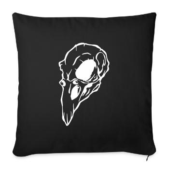 Crow skull Halloween - Housse de coussin décorative 45 x 45 cm - noir - Devant