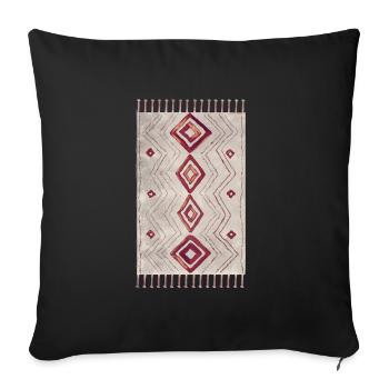 Tapis marocain dessiné à la main - Housse de coussin décorative 45 x 45 cm - noir - Devant