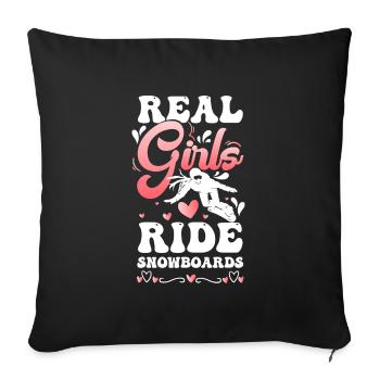 Snowboarder Schnee Snow Ski - Sofa pillowcase 17,3'' x 17,3'' (45 x 45 cm) - black - Front