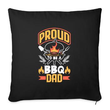 Fier d’être BBQ Papa Fête des Pères Grill - Housse de coussin décorative 45 x 45 cm - noir - Devant