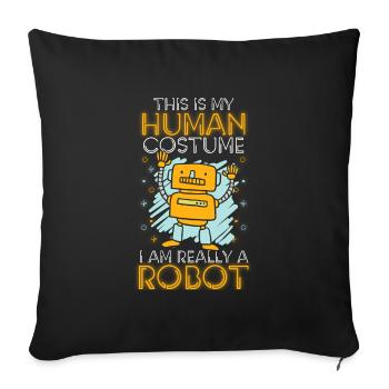 Android Gear Cyborg Tin Camarade - Housse de coussin décorative 45 x 45 cm - noir - Devant