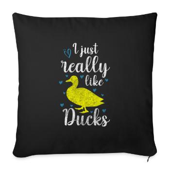 Duck Quack Nature - Sofa pillowcase 17,3'' x 17,3'' (45 x 45 cm) - black - Front