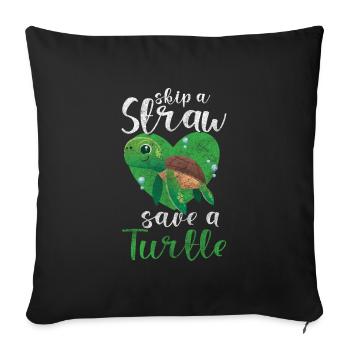 Défenseurs des droits des animaux Conservation de la nature Amour animal Sans viande - Housse de coussin décorative 45 x 45 cm - noir - Devant