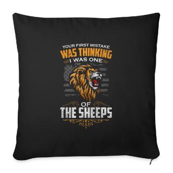 Leo Majestic Hunter - Sofa pillowcase 17,3'' x 17,3'' (45 x 45 cm) - black - Front