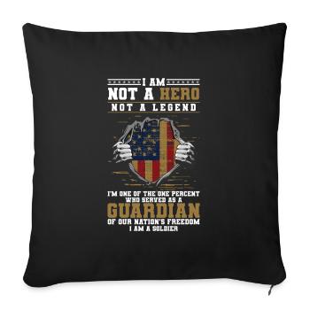 Armes frontalières militaires Infanterie - Housse de coussin décorative 45 x 45 cm - noir - Devant