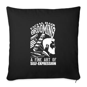 Facial hair grooming A fine art of self-expression - Sofa pillowcase 17,3'' x 17,3'' (45 x 45 cm) - black - Front