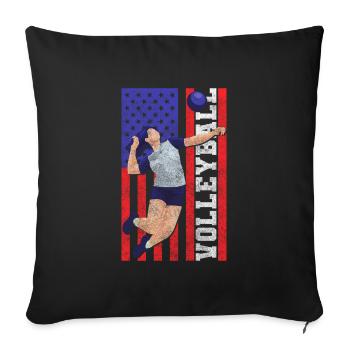 Volleyball team player - Sofa pillowcase 17,3'' x 17,3'' (45 x 45 cm) - black - Front