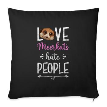 meerkat africa horizontal stripe cute - Sofa pillowcase 17,3'' x 17,3'' (45 x 45 cm) - black - Front