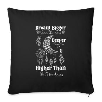 Dreams, Meditation, Love - Sofa pillowcase 17,3'' x 17,3'' (45 x 45 cm) - black - Front