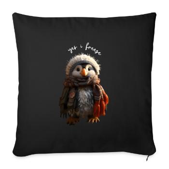 yes i freeze - Sofakissenbezug 45 x 45 cm - Schwarz - Vorne