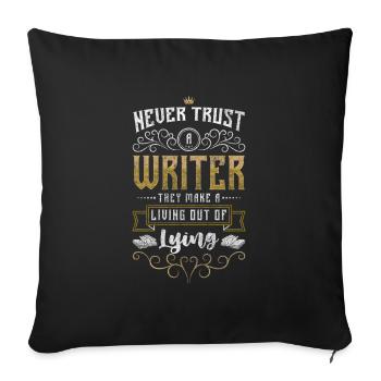 Writer's Fantasy - Sofa pillowcase 17,3'' x 17,3'' (45 x 45 cm) - black - Front