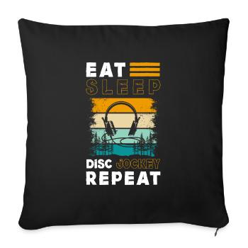 Musique, Disco, Danse, Plaisir - Housse de coussin décorative 45 x 45 cm - noir - Devant