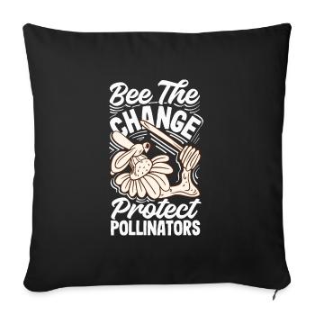 Beekeeper Heartbeat Honeycomb Love Pollination - Sofa pillowcase 17,3'' x 17,3'' (45 x 45 cm) - black - Front